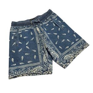 Fashion Nova Blue Bandana-Print Pull-On Athletic Shorts